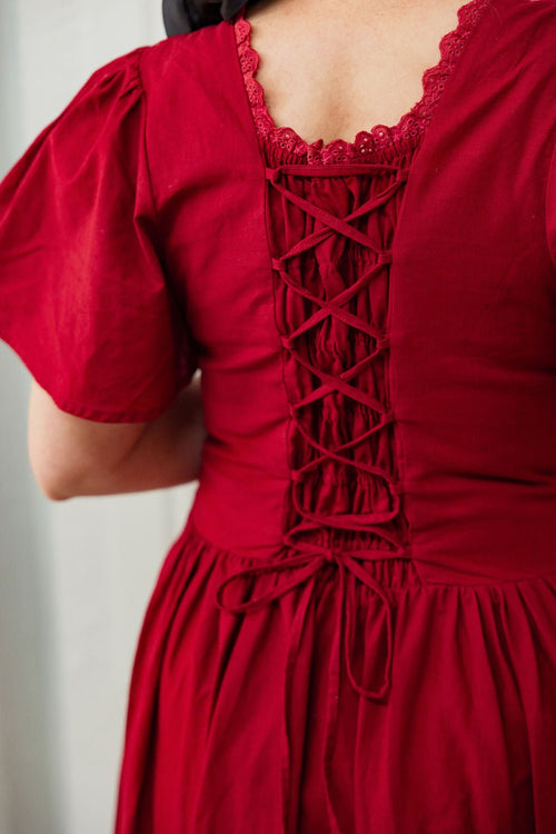 Hymn Dress in Cherry | Red Cotton Dress