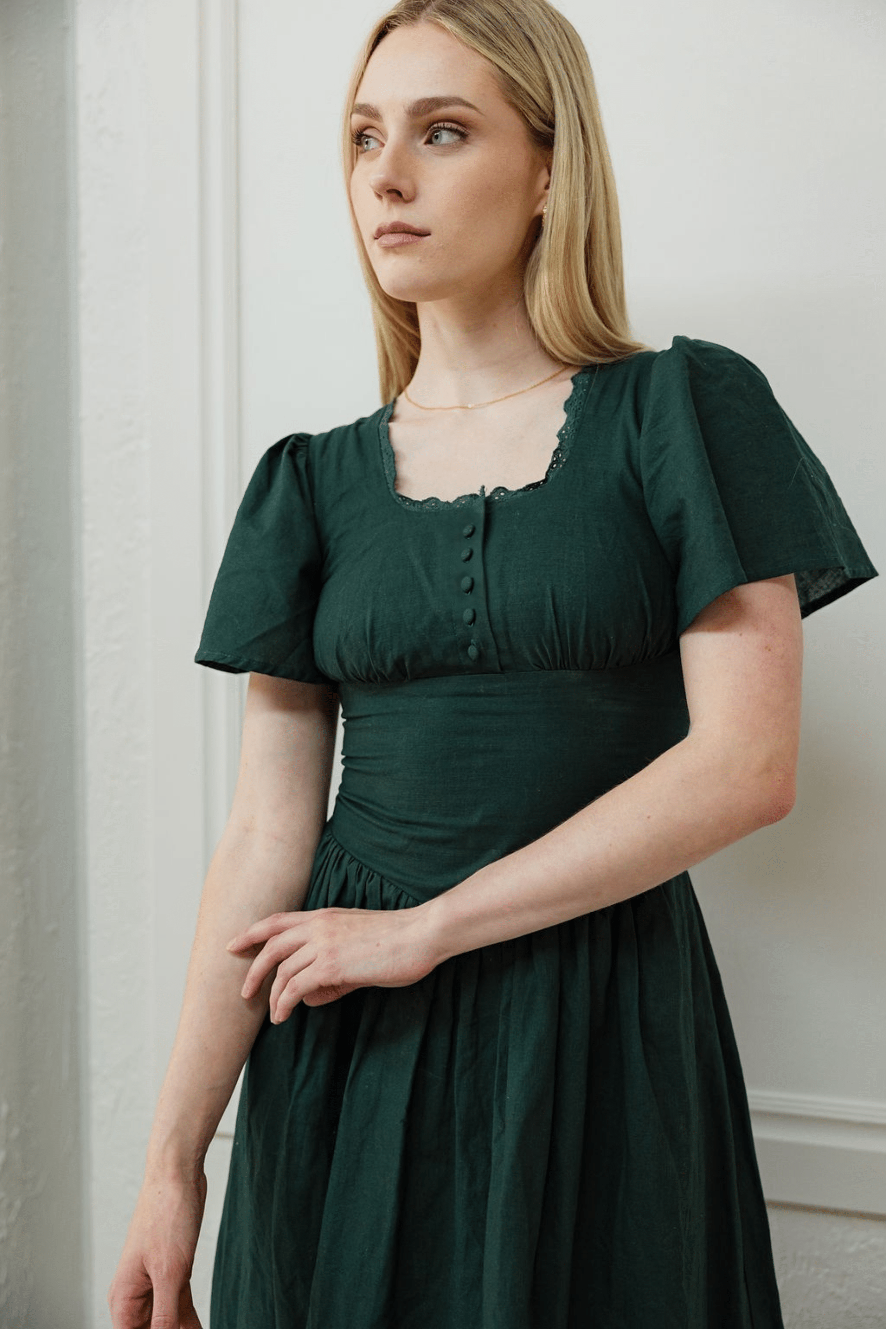 Hymn Dress in Forest | Green Cotton Dress