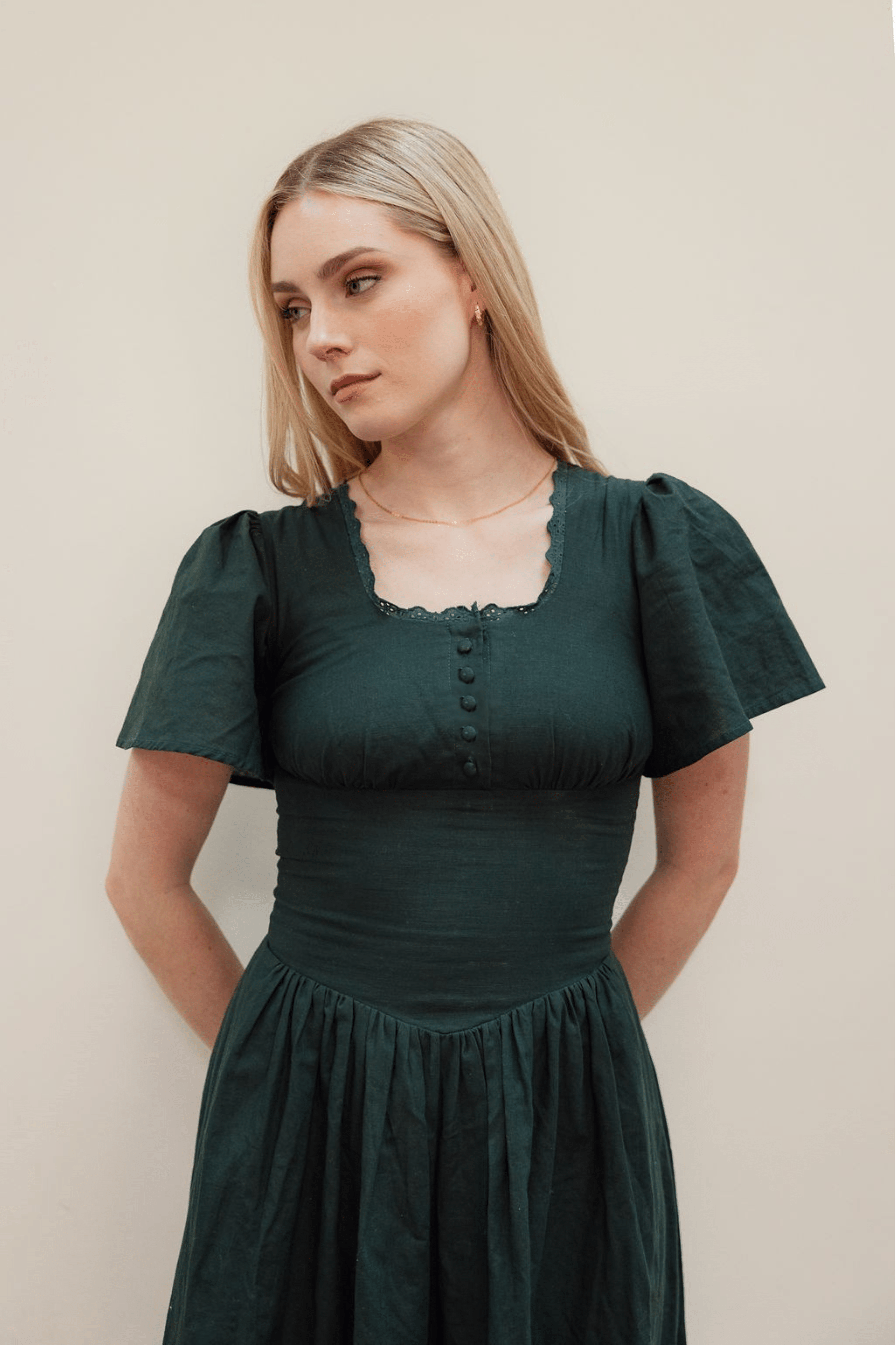 Hymn Dress in Forest | Green Cotton Dress
