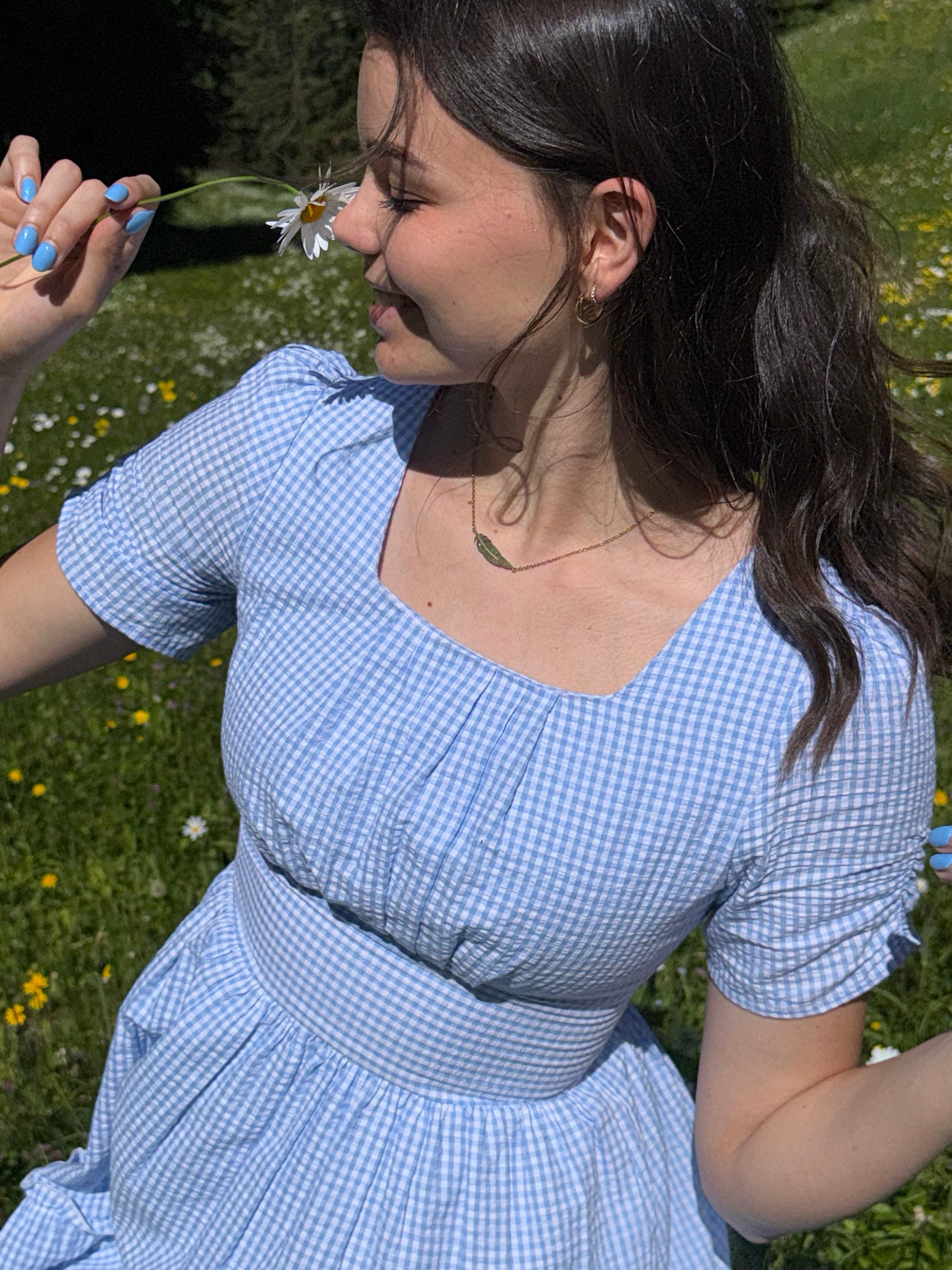 Limerick Dress in Gingham Sky | Baby Blue Midi Dress