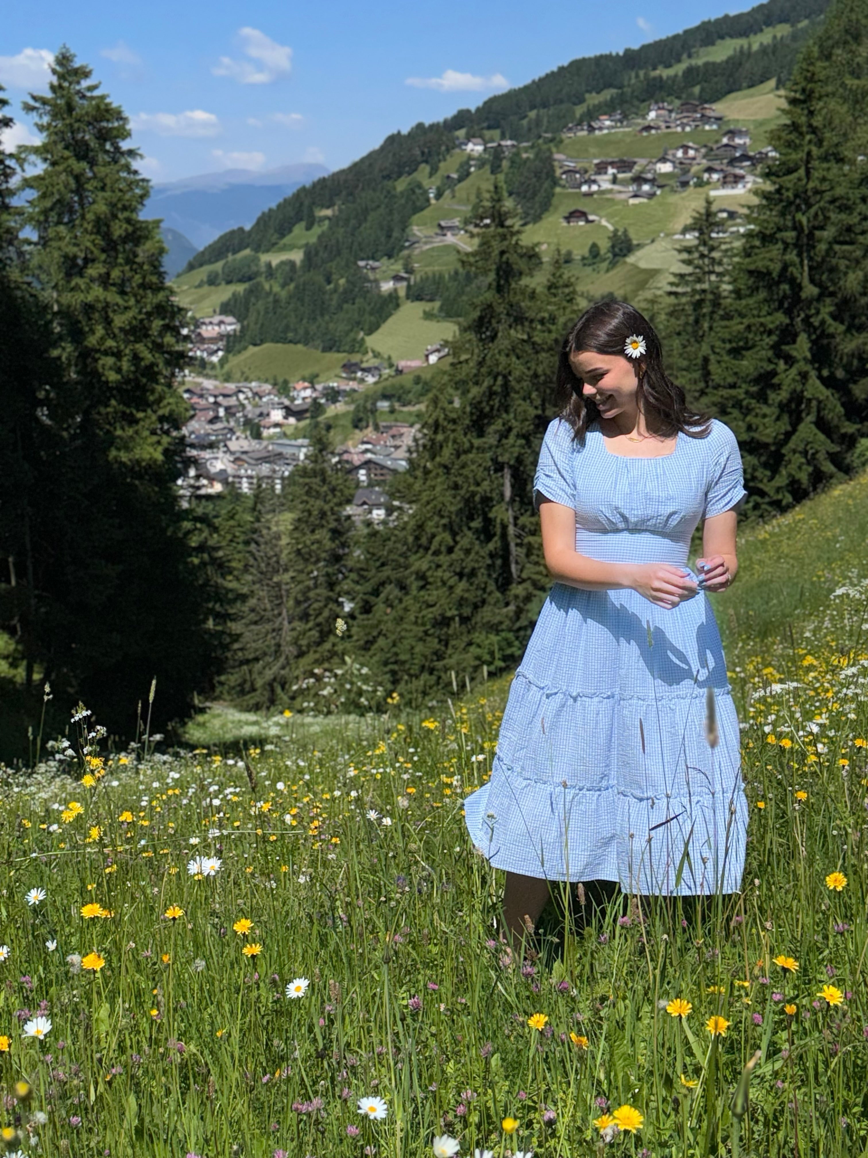 Limerick Dress in Gingham Sky | Baby Blue Midi Dress