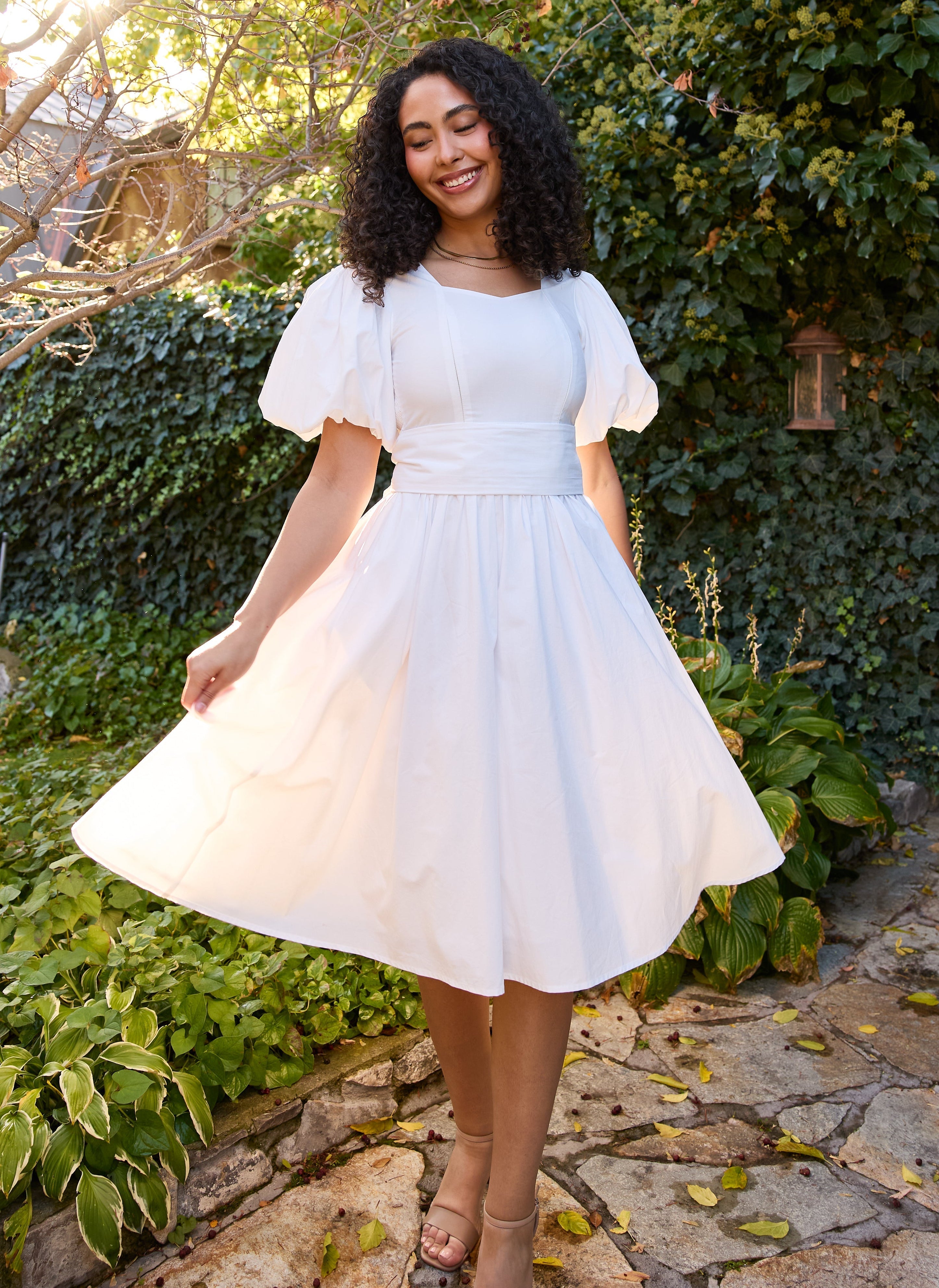 Ode Dress in Cloud | Modest Cotton Dress